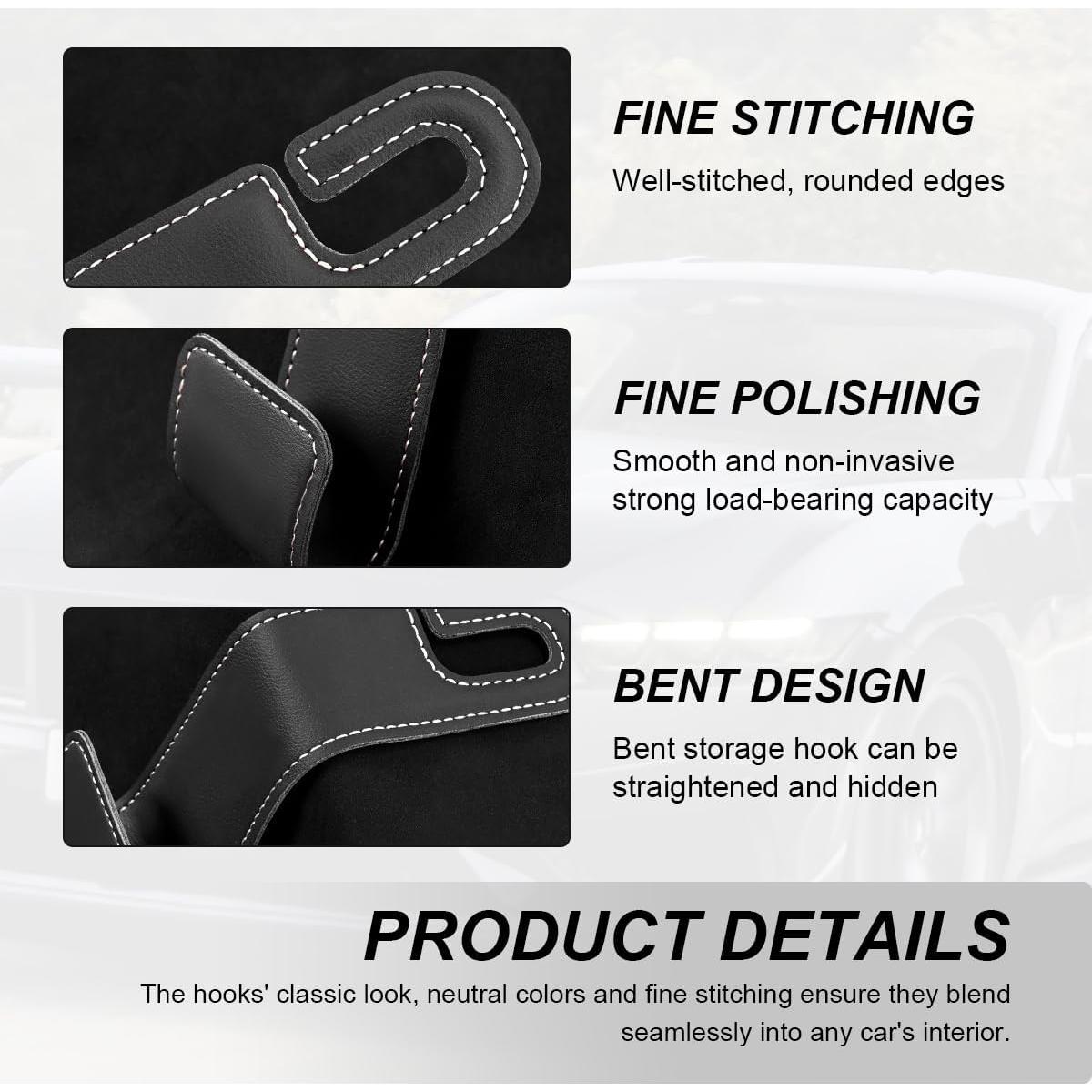 Ganchos para Reposacabezas de Coche FSTURIOS - 2 PCS Negro