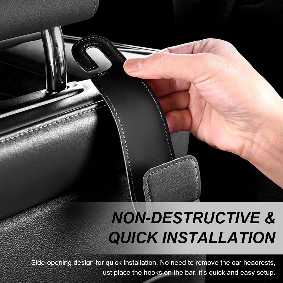 Ganchos para Reposacabezas de Coche FSTURIOS - 2 PCS Negro