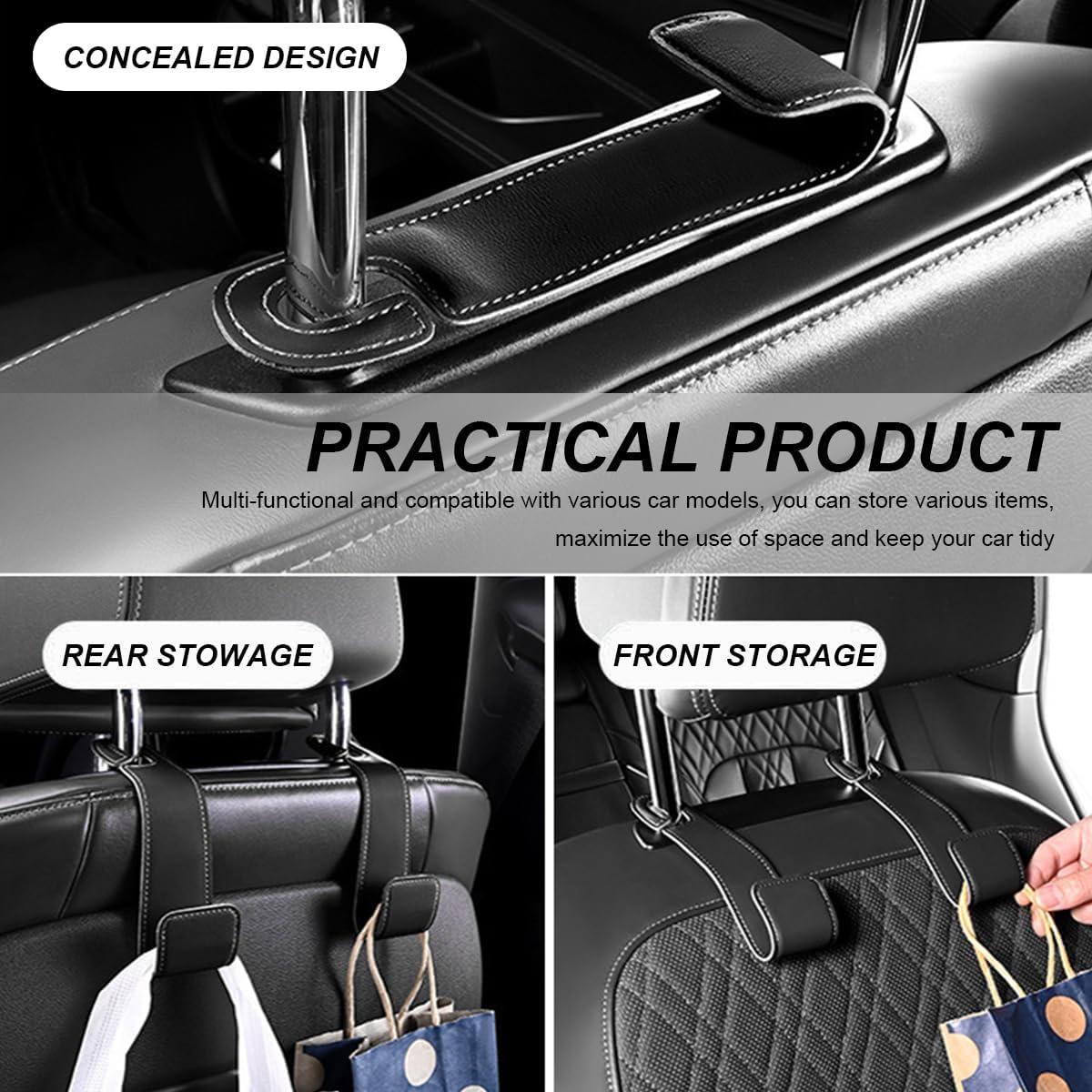 Ganchos para Reposacabezas de Coche FSTURIOS - 2 PCS Negro