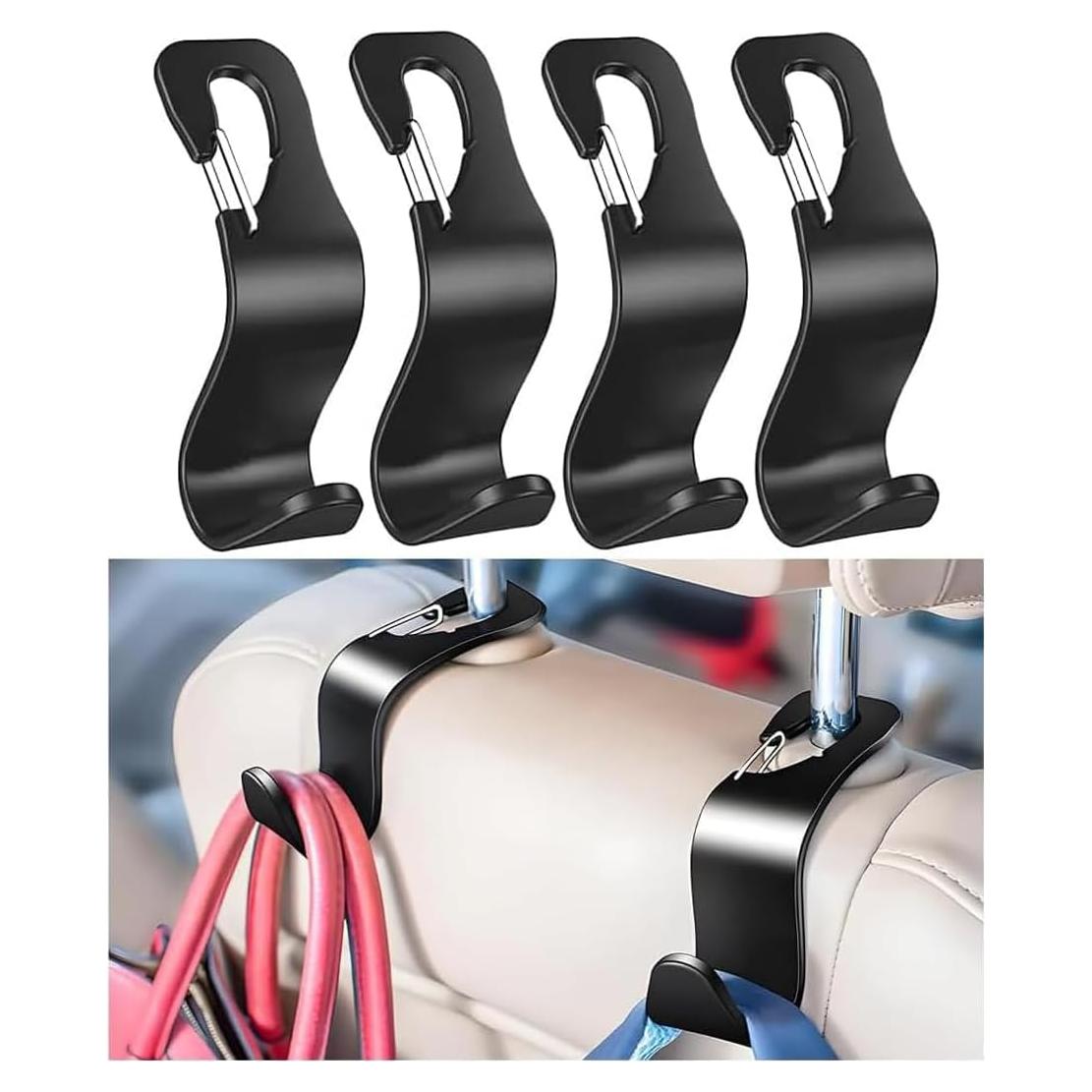 Gancho para Reposacabezas de Coche HZEL - 4 Piezas, Negro