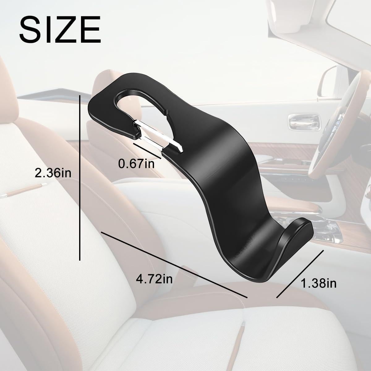 Gancho para Reposacabezas de Coche HZEL - 4 Piezas, Negro