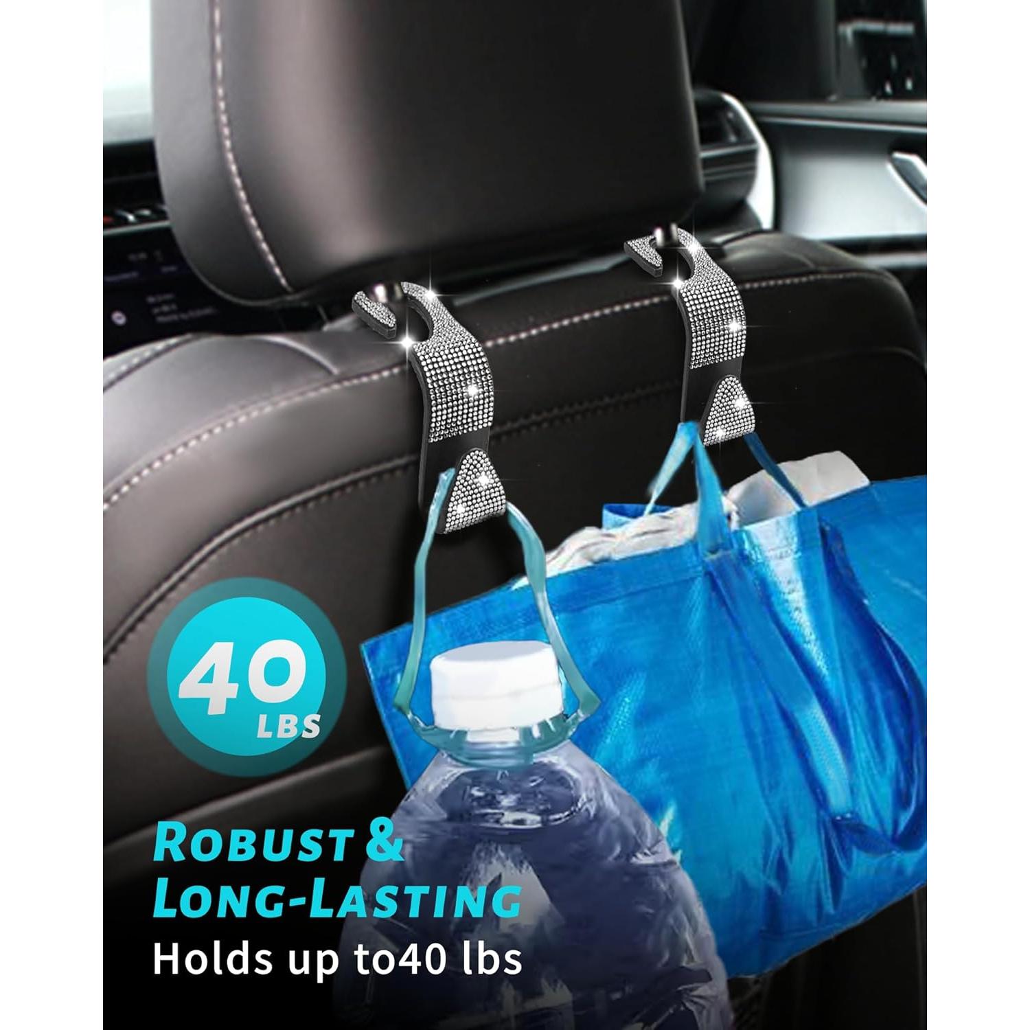 Ganchos para reposacabezas de coche MUPEAK, 4 unidades, blanco