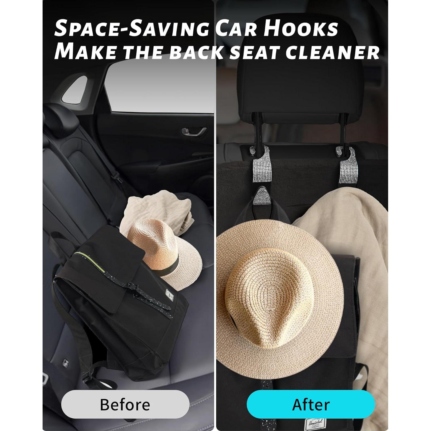 Ganchos para reposacabezas de coche MUPEAK, 4 unidades, blanco