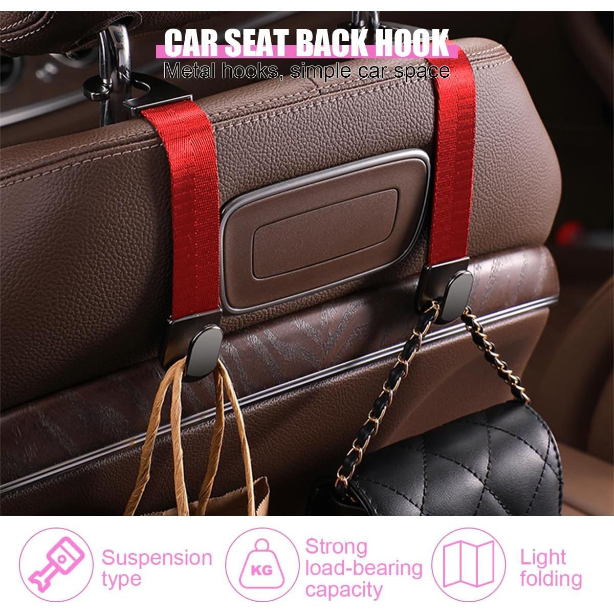 Ganchos para Reposacabezas de Auto Sandfren - 2 Piezas Rojo