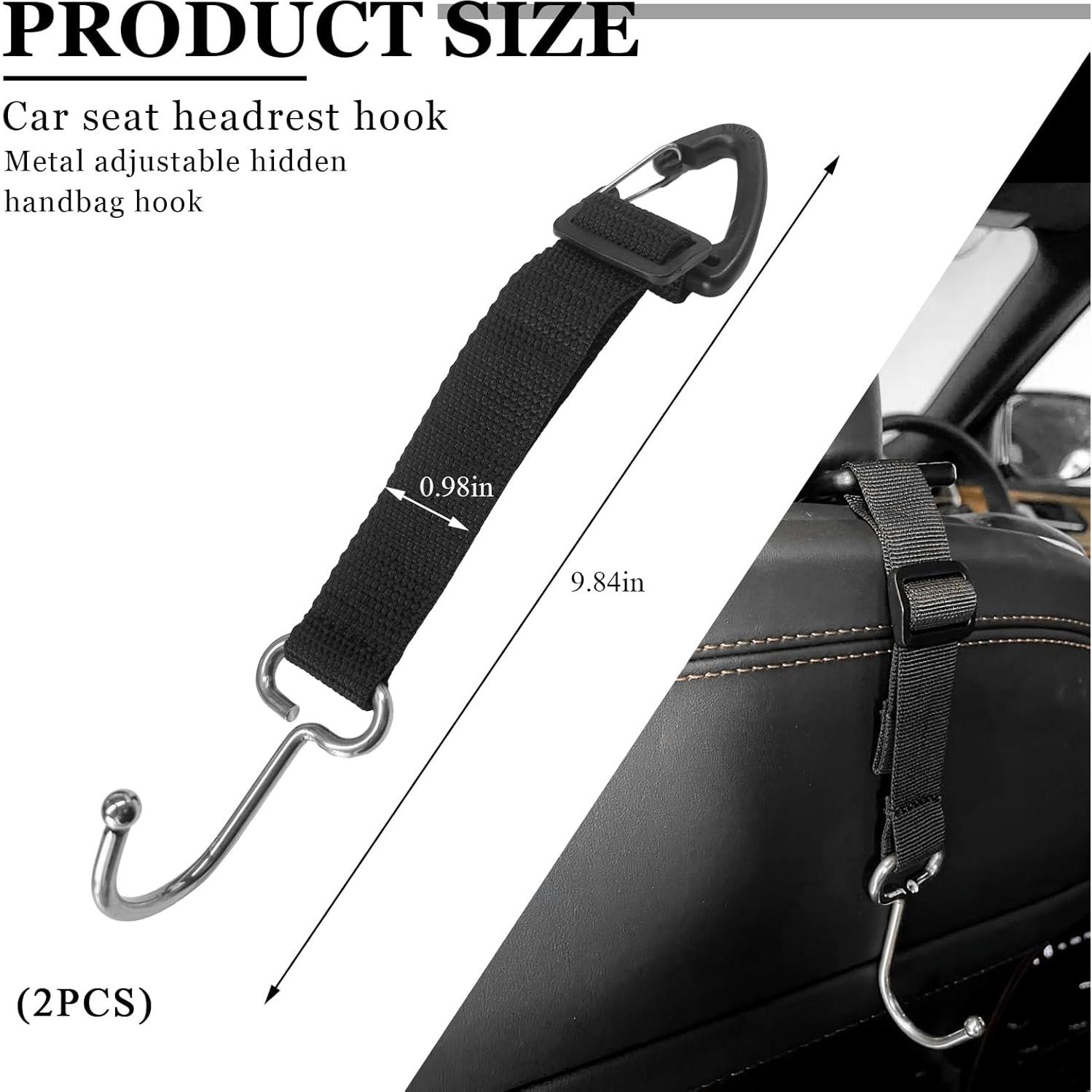 Ganchos de Reposacabezas SHMZK Ajustables para Bolsos 2PCS