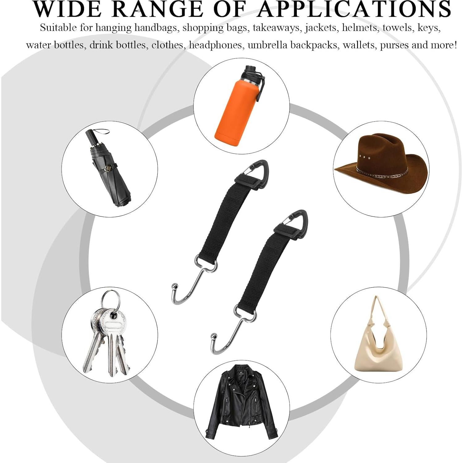 Ganchos de Reposacabezas SHMZK Ajustables para Bolsos 2PCS