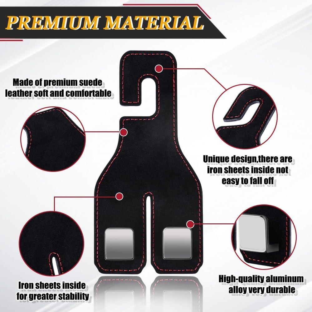 Ganchos para Reposacabezas de Coche Tiosamd - 2 Piezas de Cuero