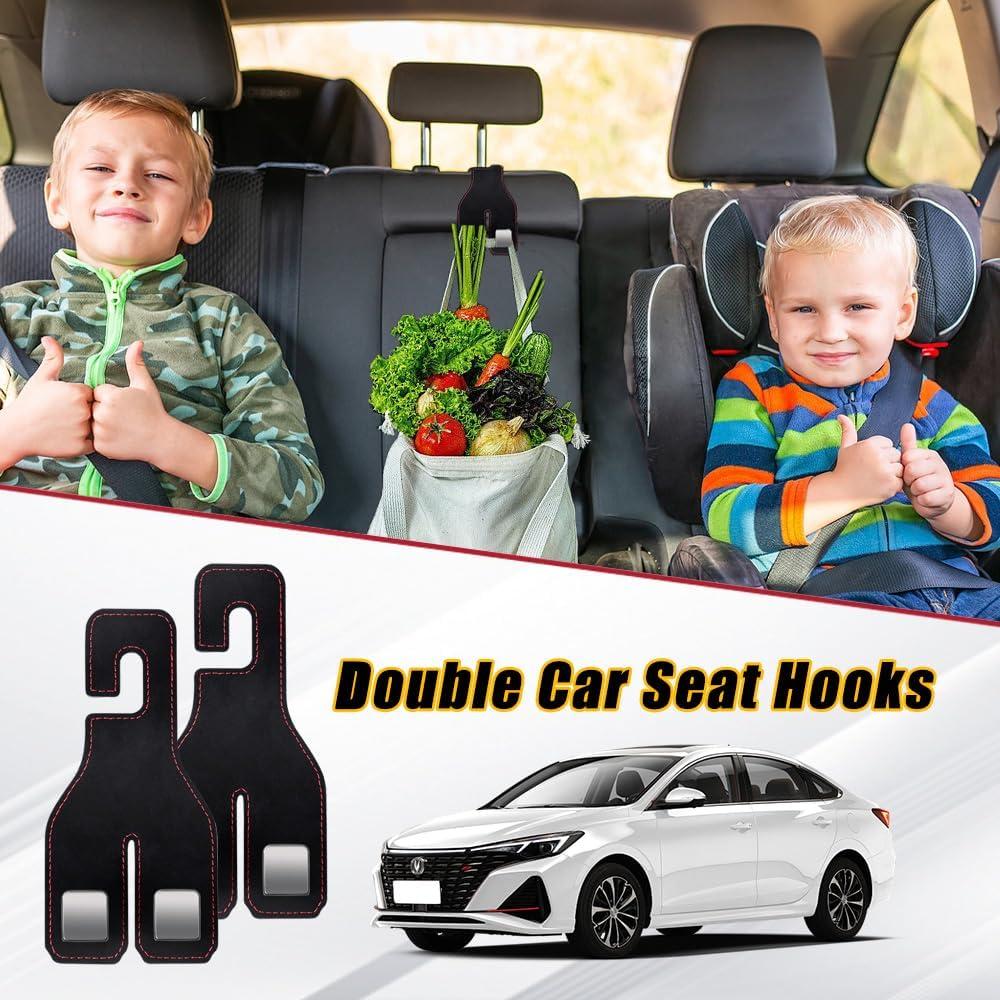 Ganchos para Reposacabezas de Coche Tiosamd - 2 Piezas de Cuero