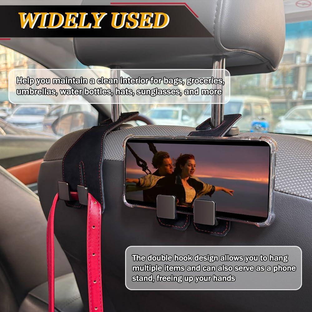 Ganchos para Reposacabezas de Coche Tiosamd - 2 Piezas de Cuero