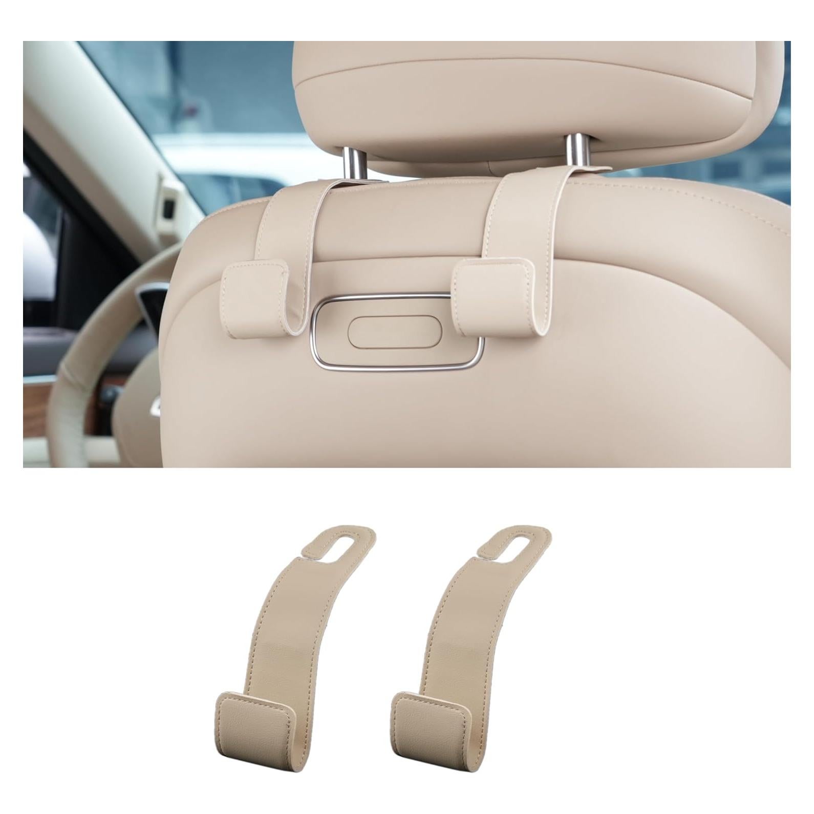 Soporte de bolso para coche IRROMI 2 PACK Beige - Ganchos de reposacabezas