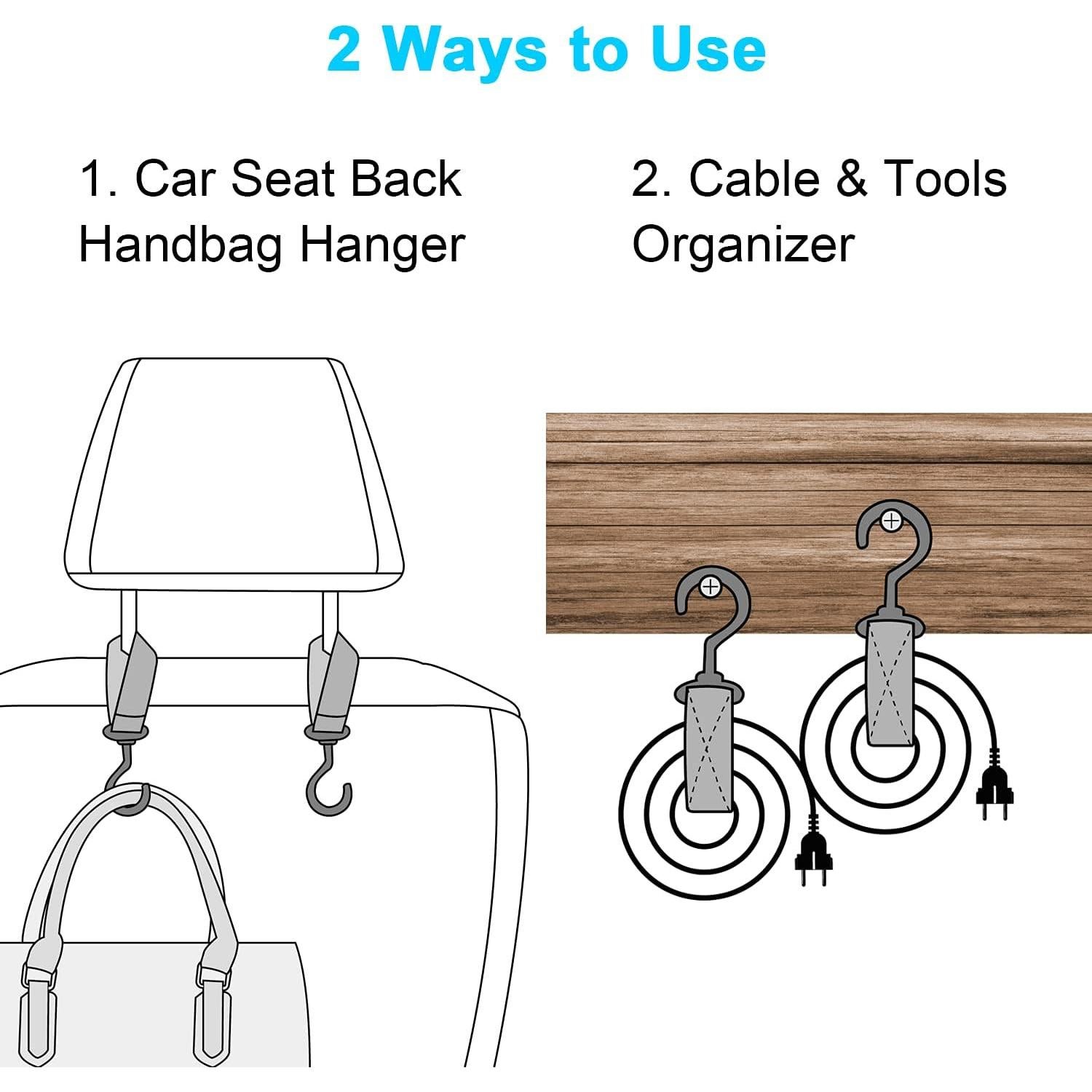Gancho para Reposacabezas Wisdompro - Paquete de 4 Ganchos Multiusos