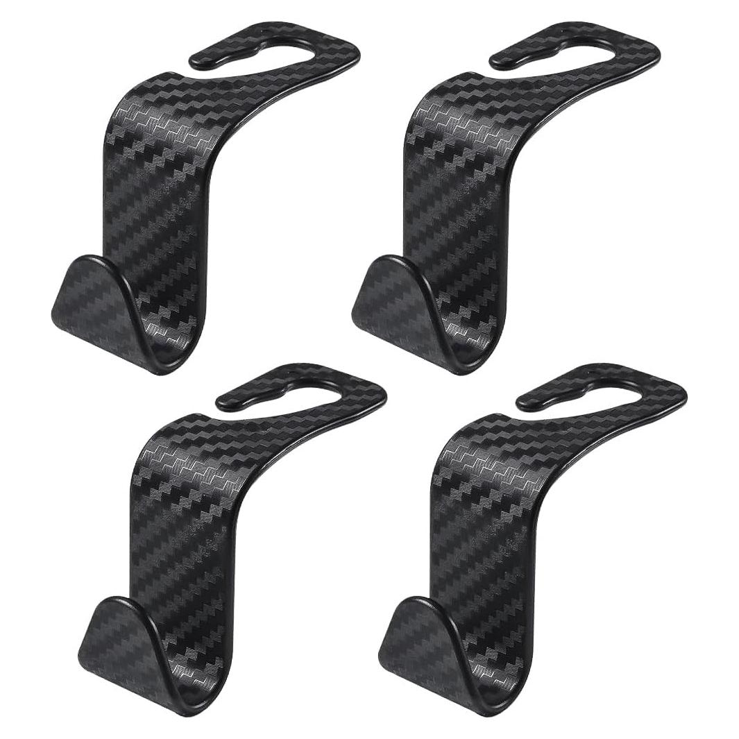 Ganchos para Reposacabezas de Auto Povtii - 4 PCS Fibra de Carbono