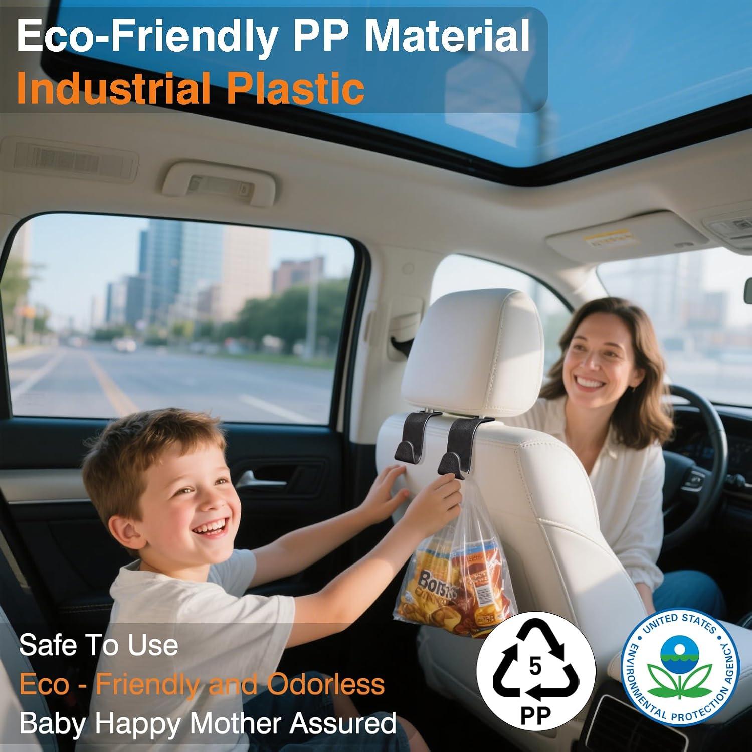 Gancho para Reposacabezas de Coche Wuhan - Texturizado Negro, 20 kg