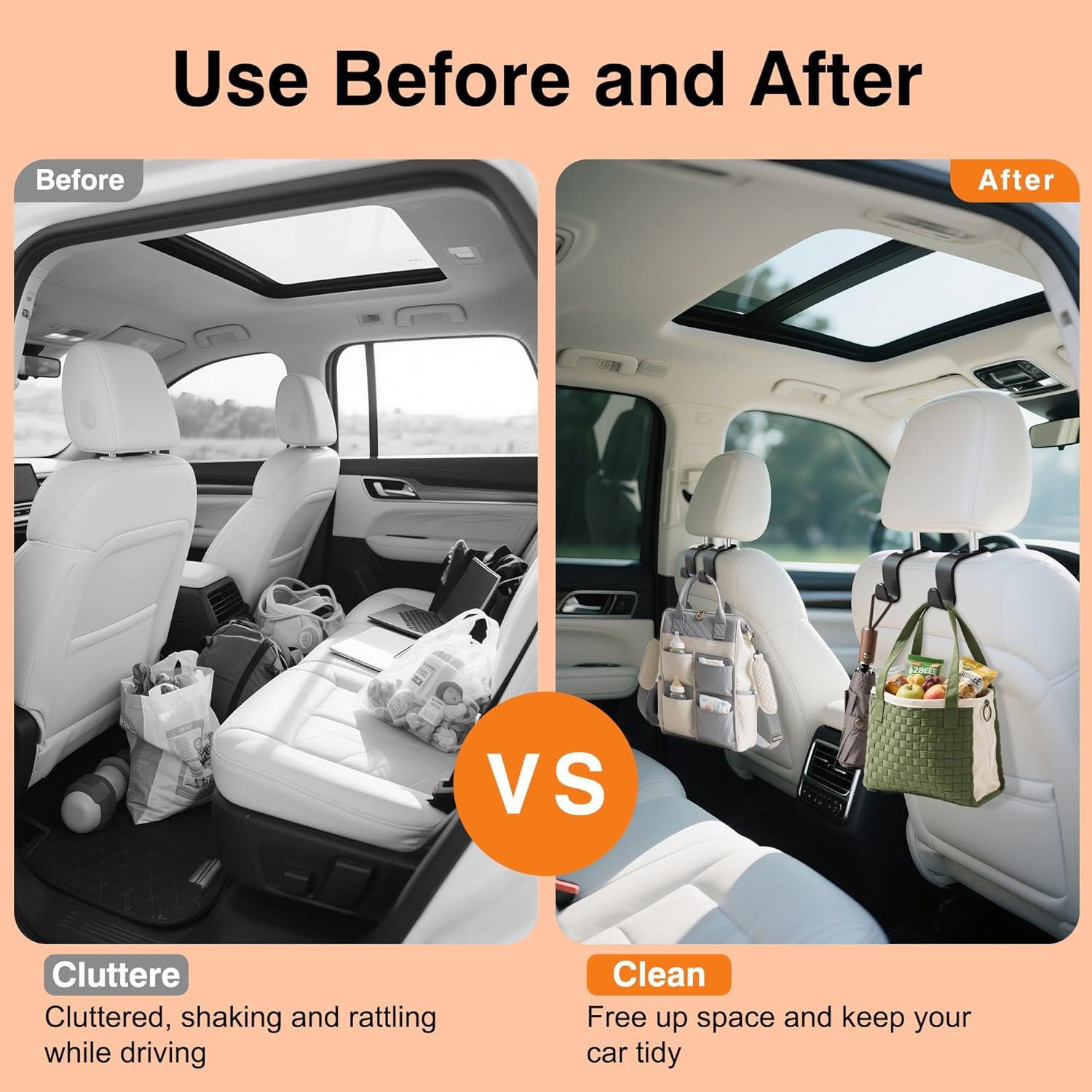 Gancho para Reposacabezas de Coche Wuhan - Texturizado Negro, 20 kg