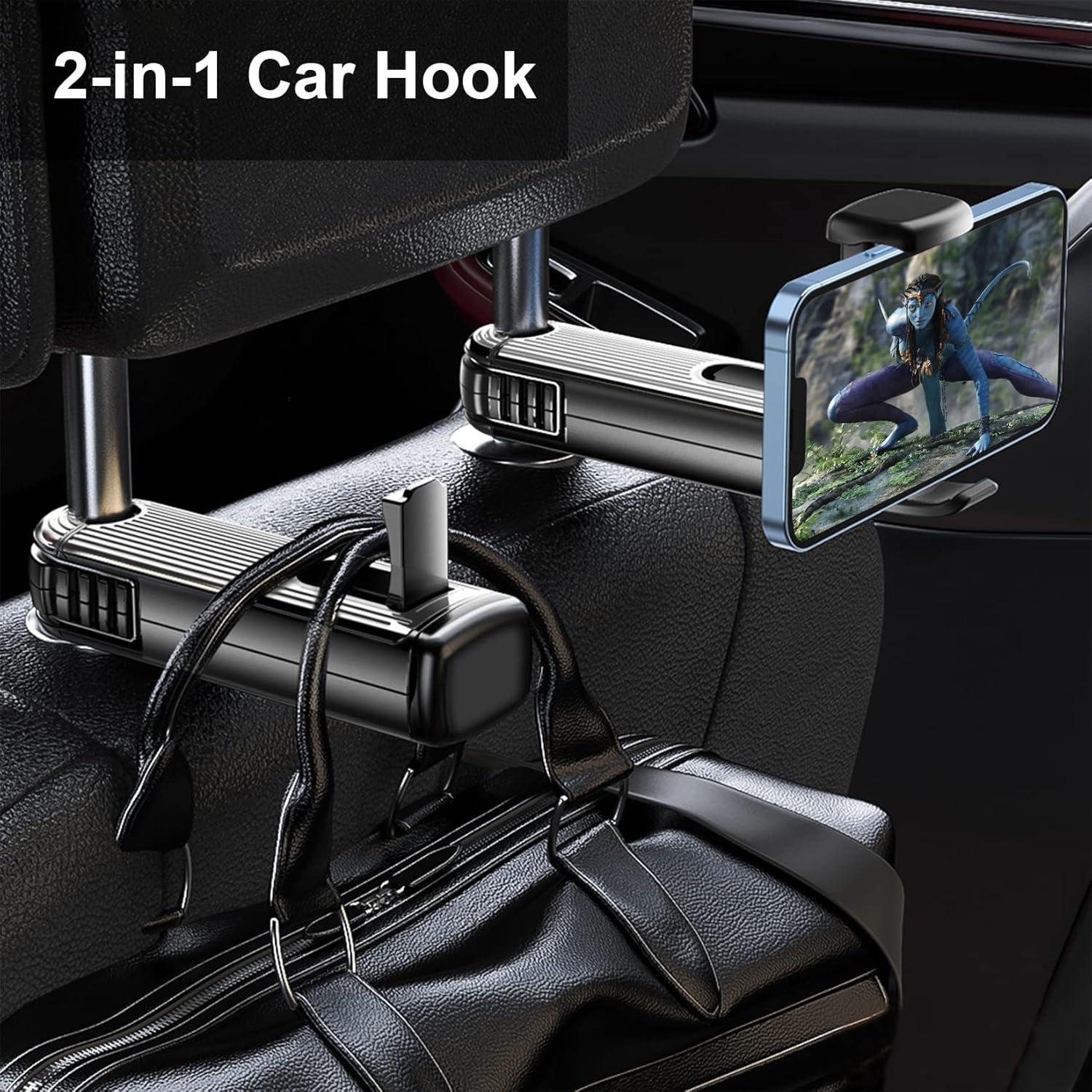 Gancho Oculto para Reposacabezas de Coche MOYONTE MY-01 Plata 2 en 1