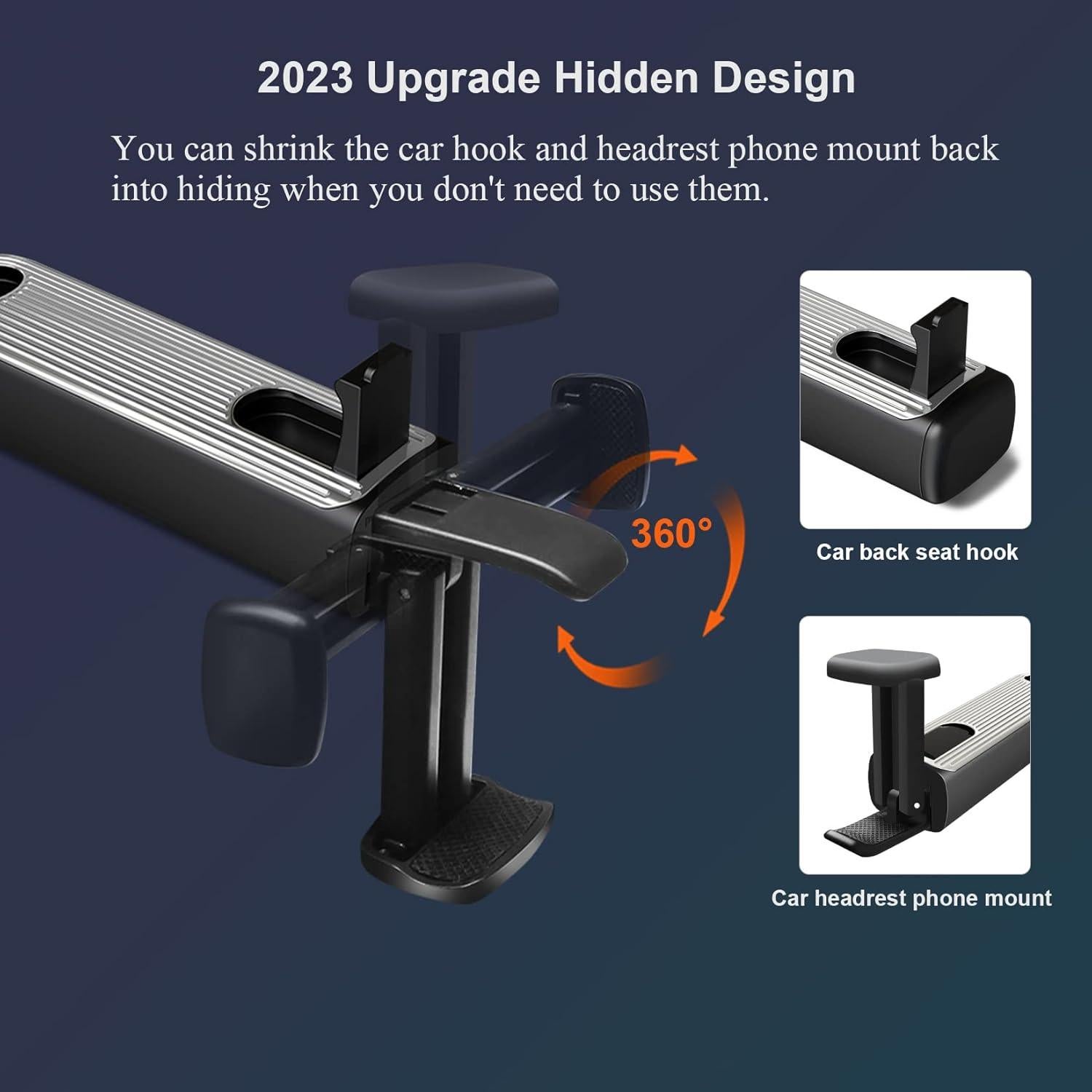 Gancho Oculto para Reposacabezas de Coche MOYONTE MY-01 Plata 2 en 1