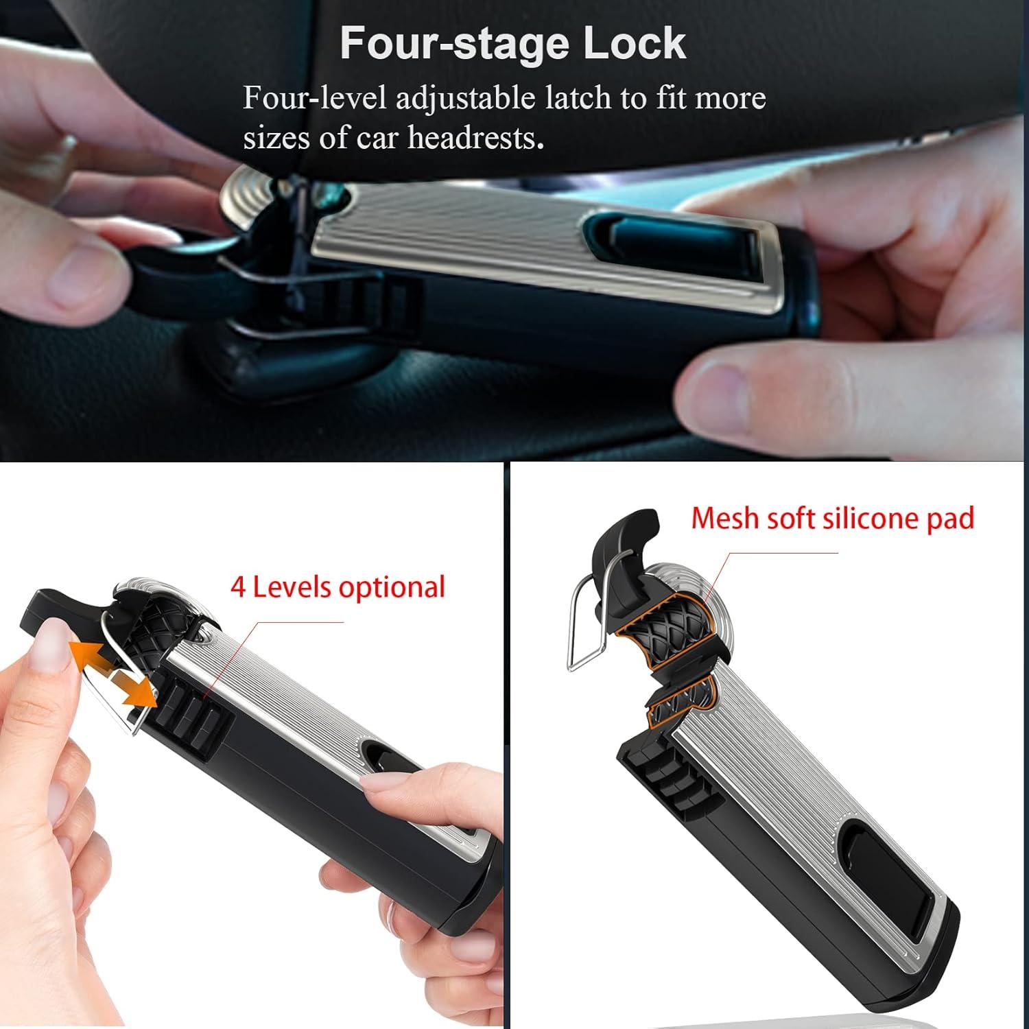 Gancho Oculto para Reposacabezas de Coche MOYONTE MY-01 Plata 2 en 1