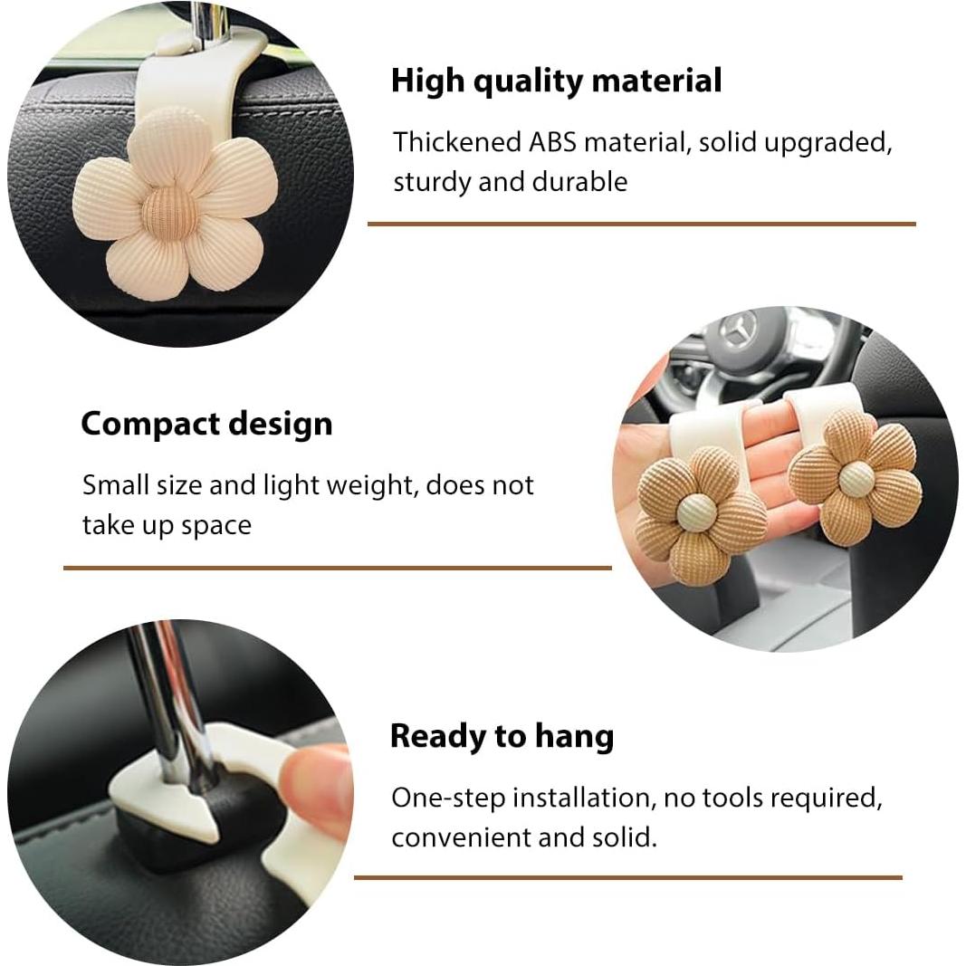 Ganchos para Reposacabezas de Automóvil SHMZK - 4 Piezas Blancos