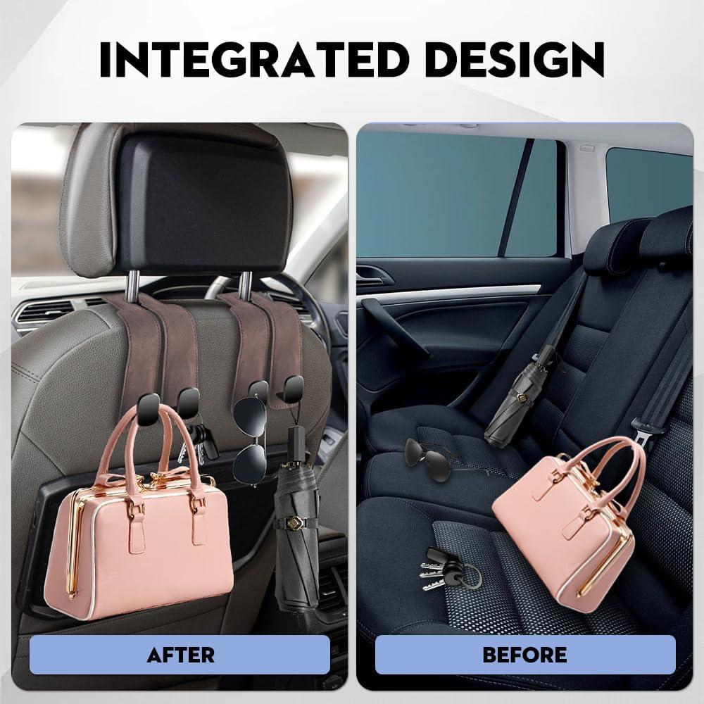 Gancho de bolso para coche NHHEO - 2 piezas gris de cuero