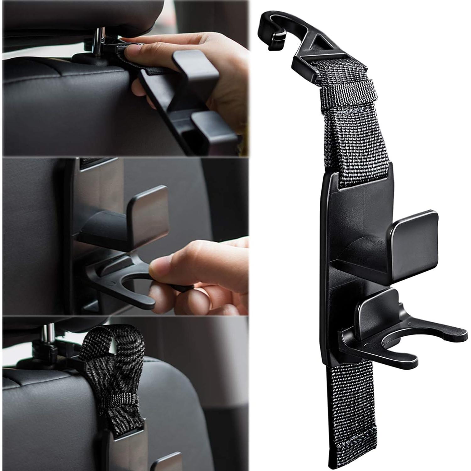 Ganchos para Reposacabezas Heroway Magic - Paquete de 4 Negro Mate