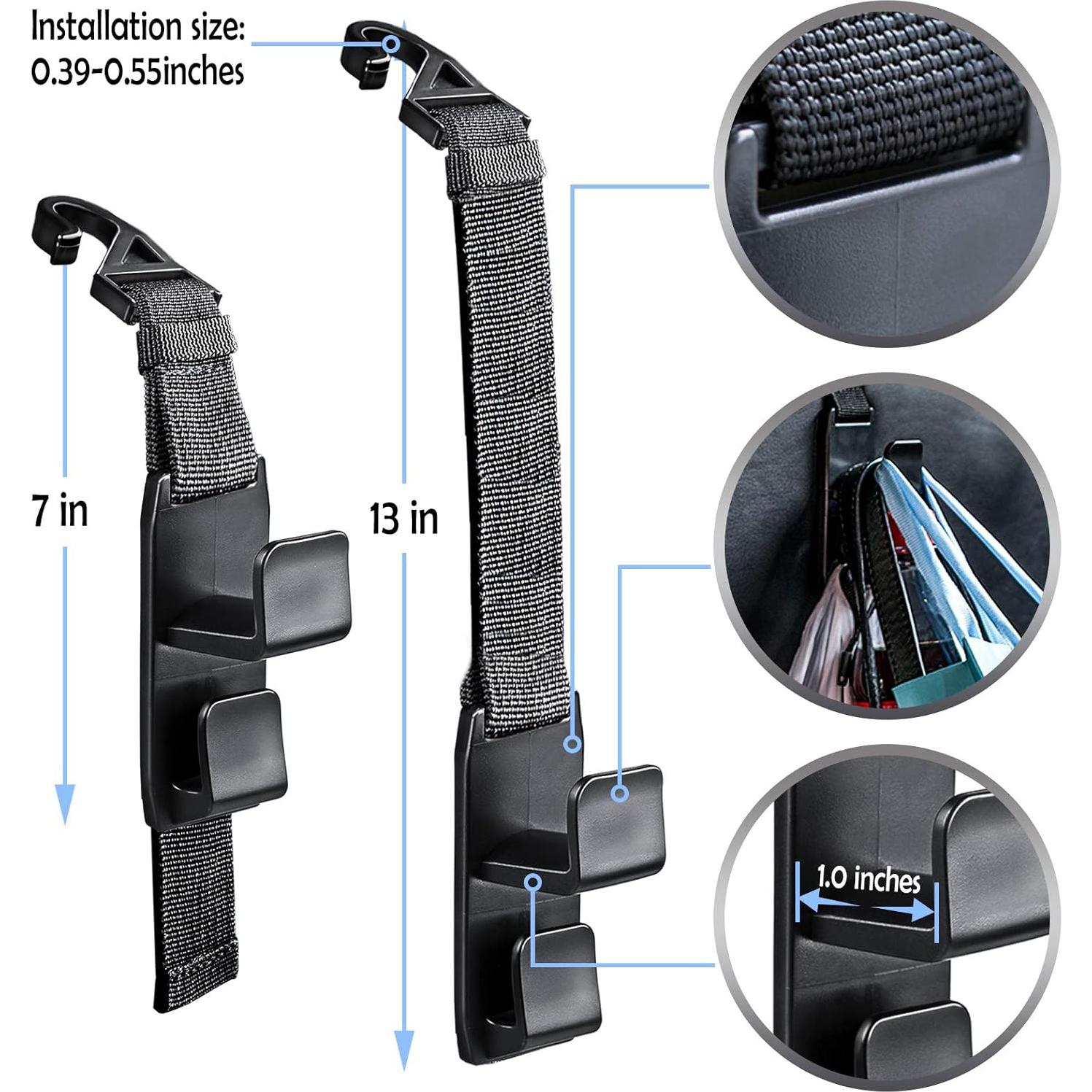 Ganchos para Reposacabezas Heroway Magic - Paquete de 4 Negro Mate