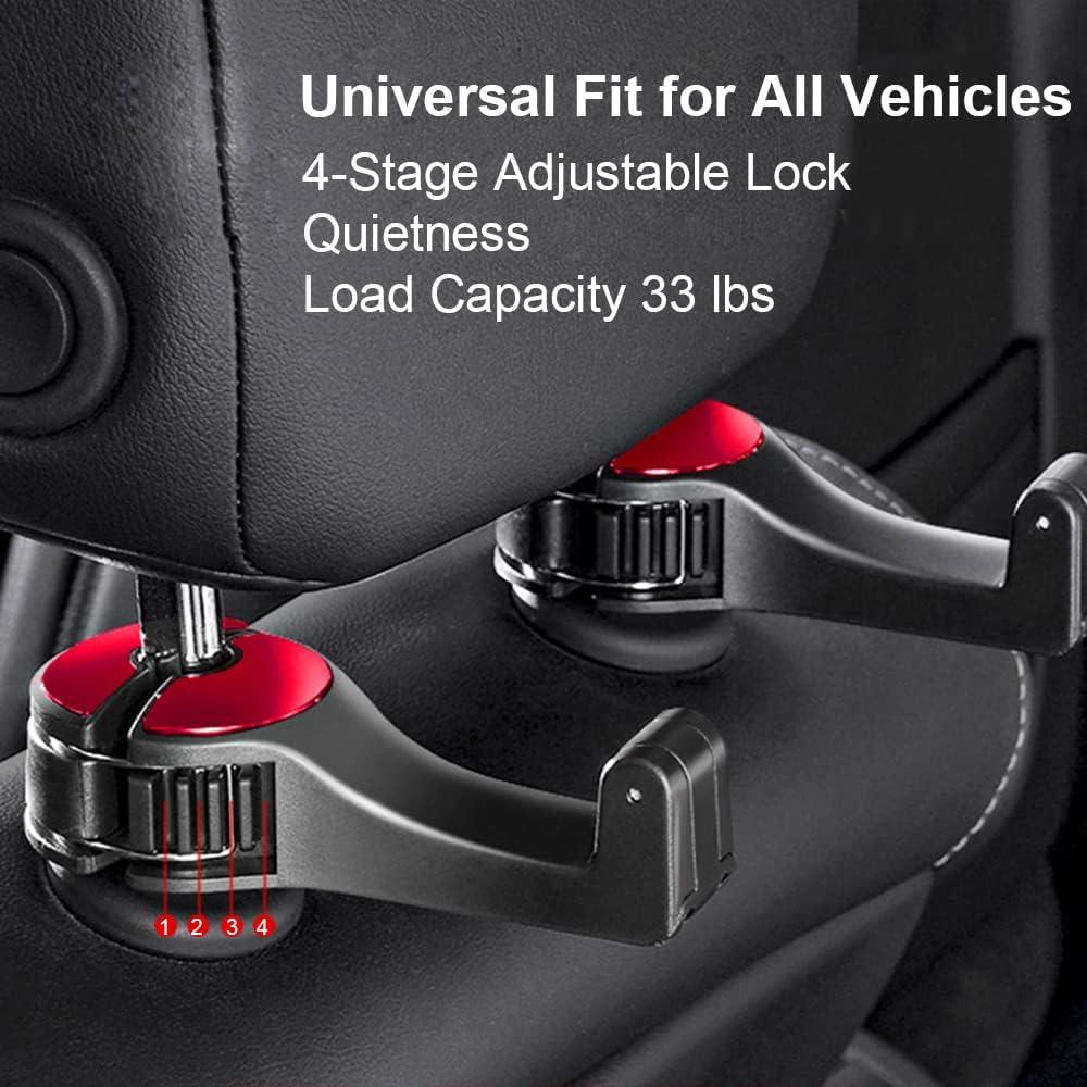 Ganchos para Asiento de Coche UDIKEFO - Soporte Universal Rojo