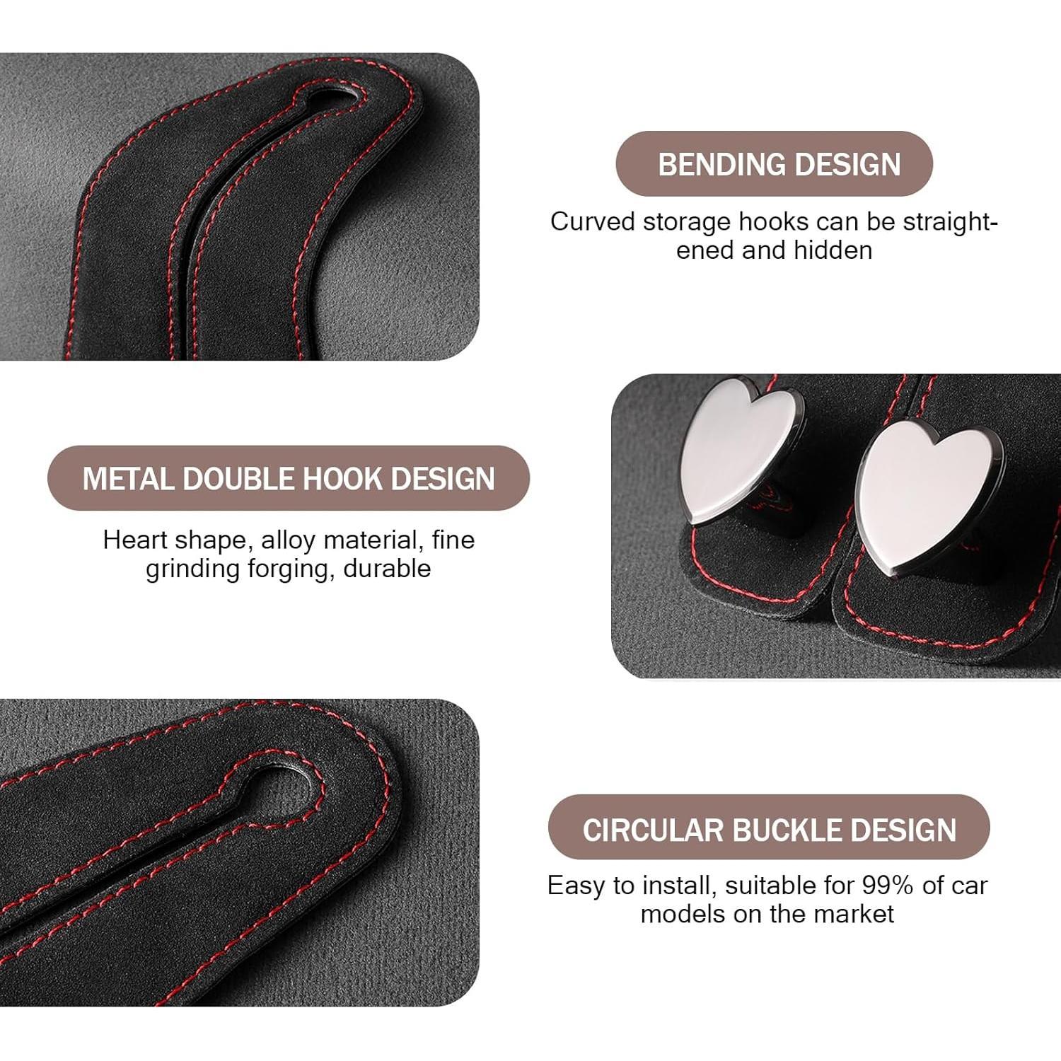 Ganchos para Reposacabezas de Coche Merdege 2 Pcs Negro