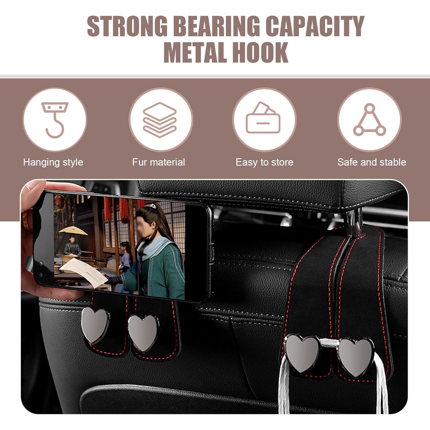 Ganchos para Reposacabezas de Coche Merdege 2 Pcs Negro