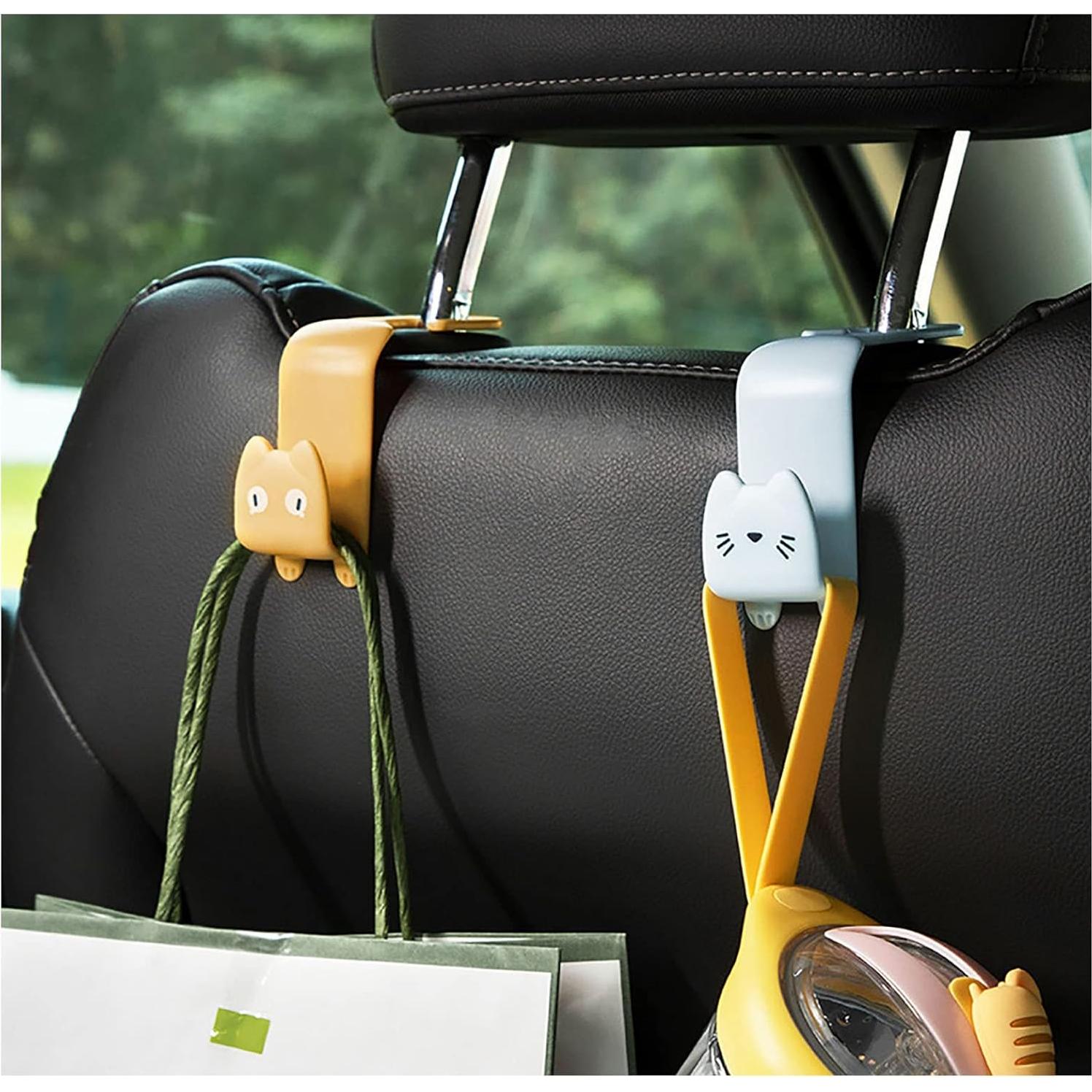 Fashion Car Seat Back Organizers, 4 Pack Universal Headrest Hooks, Bag Holder, Automobile Seat Back Hanger for Purse Bags and Coats (Random Color)
