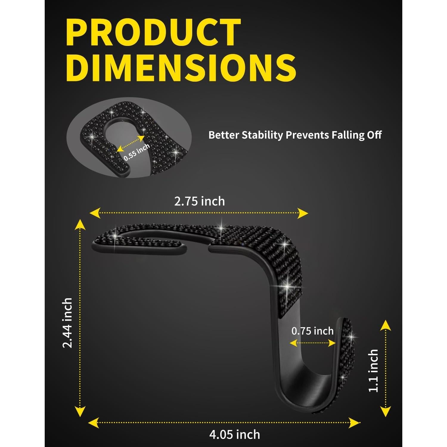 Ganchos para Reposacabezas de Coche Blink Diamond - 4 Piezas