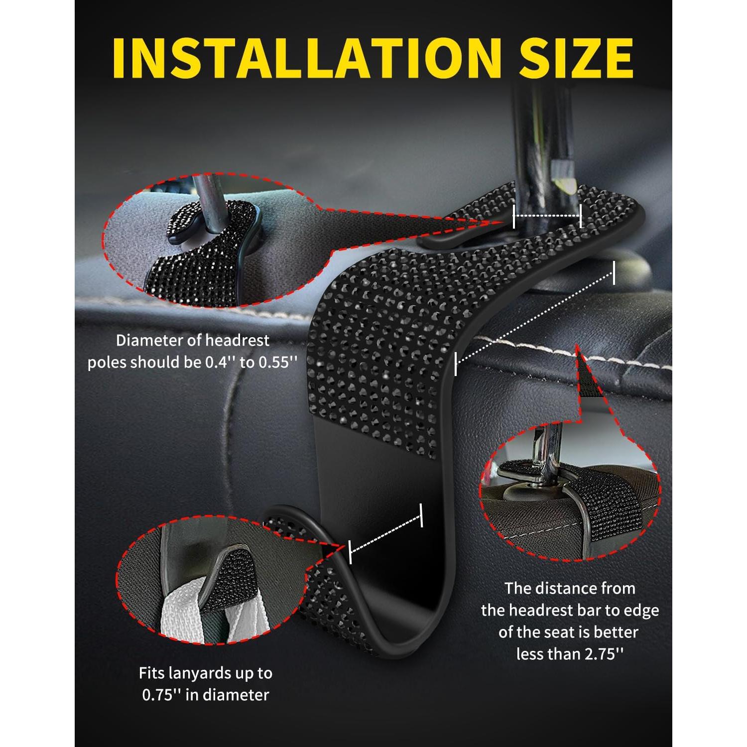 Ganchos para Reposacabezas de Coche Blink Diamond - 4 Piezas