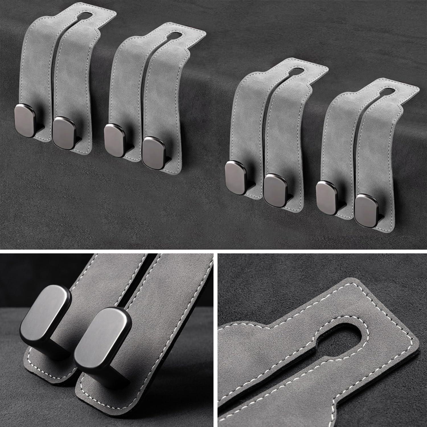 Ganchos para Reposacabezas DEIHAALEN - Doble para Coche Gris