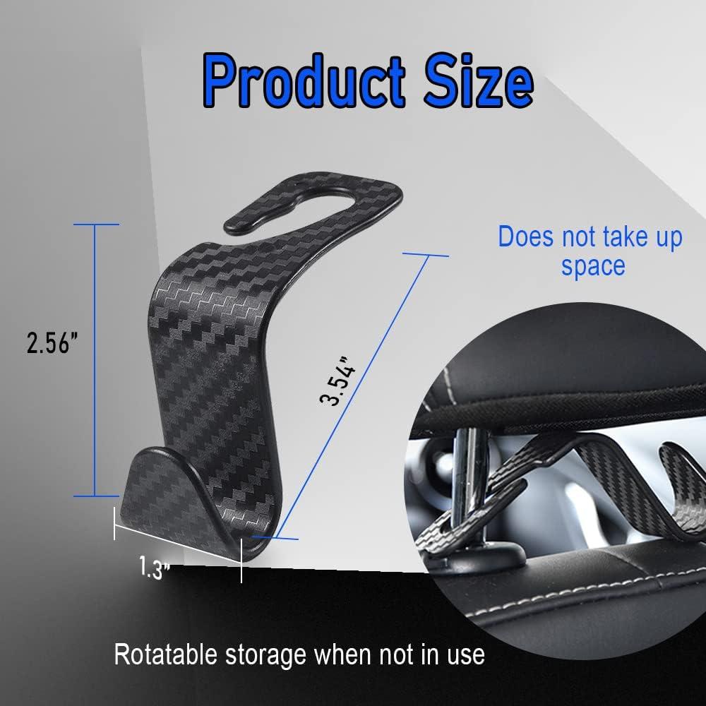 Gancho para Reposacabezas de Coche Middrivr - 4 Pack, Fibra de Carbono
