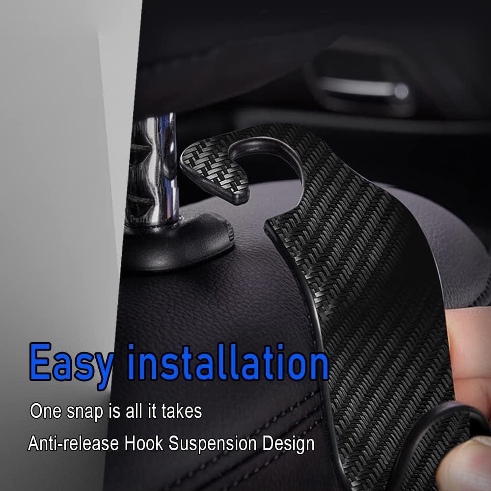 Gancho para Reposacabezas de Coche Middrivr - 4 Pack, Fibra de Carbono