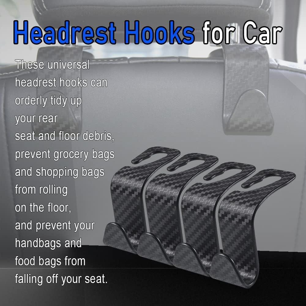 Gancho para Reposacabezas de Coche Middrivr - 4 Pack, Fibra de Carbono