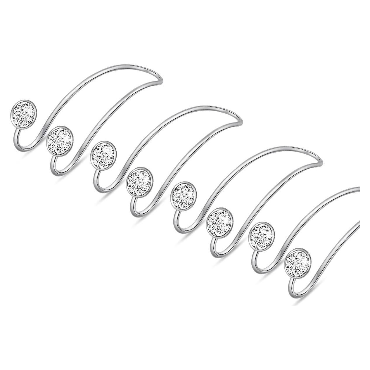 Paquete de 4 Ganchos Brillantes para Reposacabezas de Auto - Acero Inoxidable Plateado