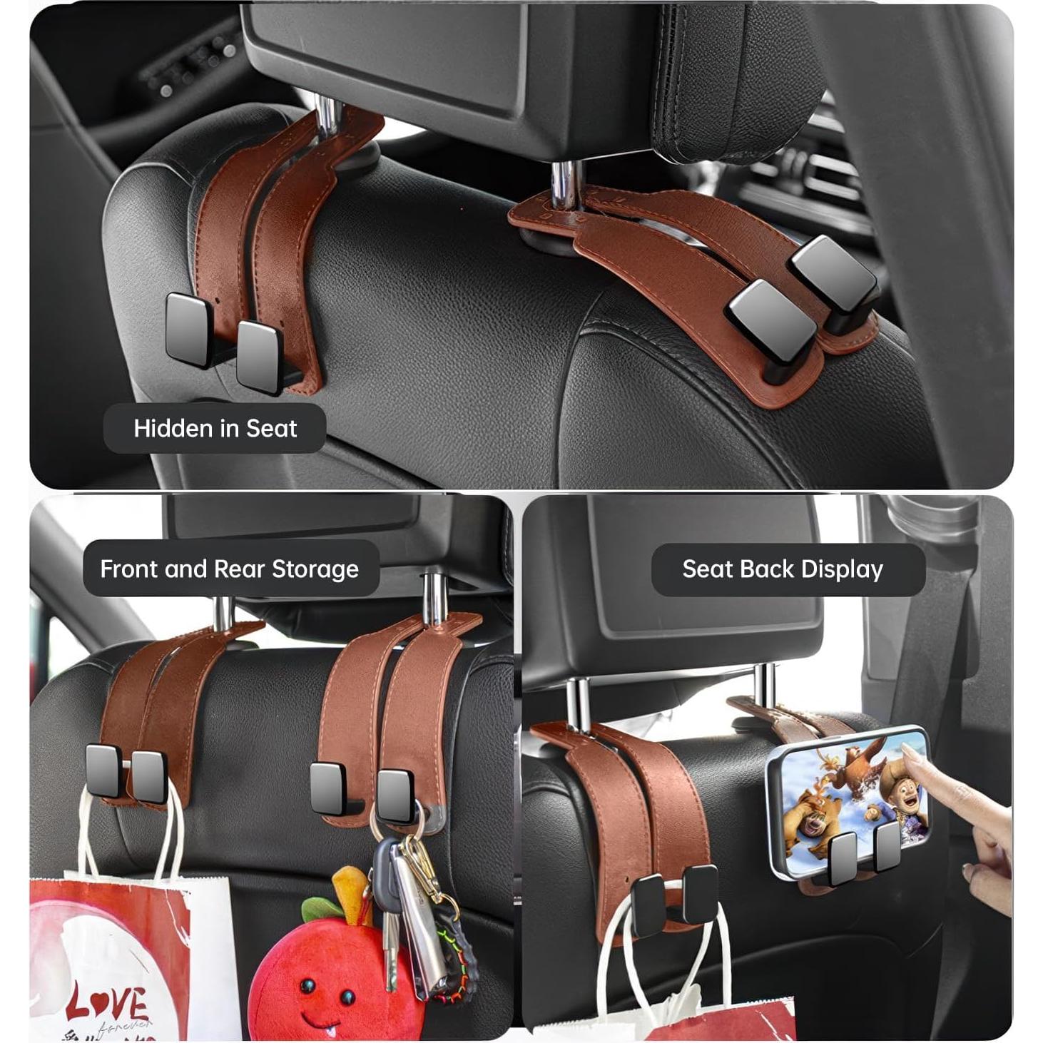 Ganchos para Reposacabezas VisionSync CA027 - 2 Piezas Marrón