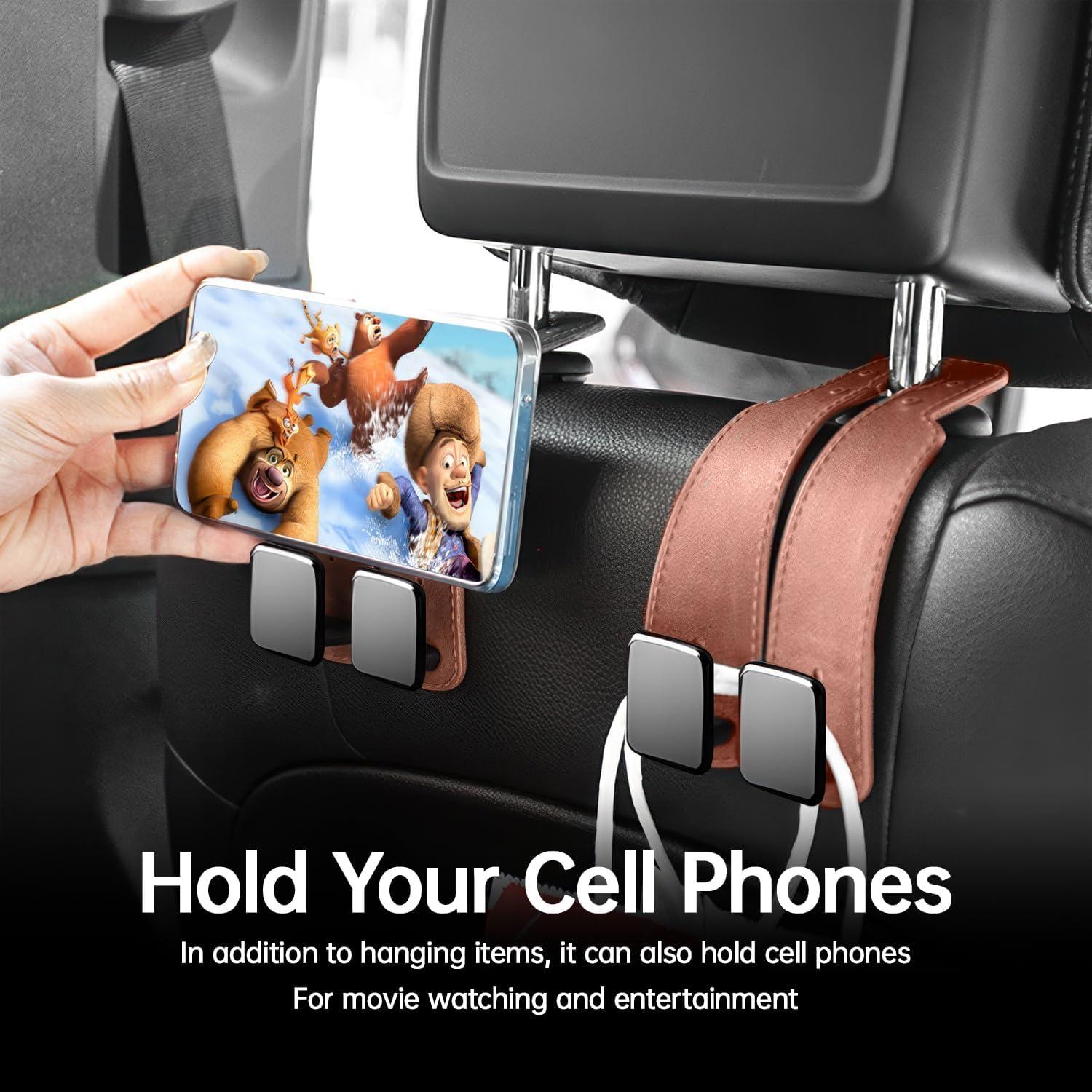 Ganchos para Reposacabezas VisionSync CA027 - 2 Piezas Marrón