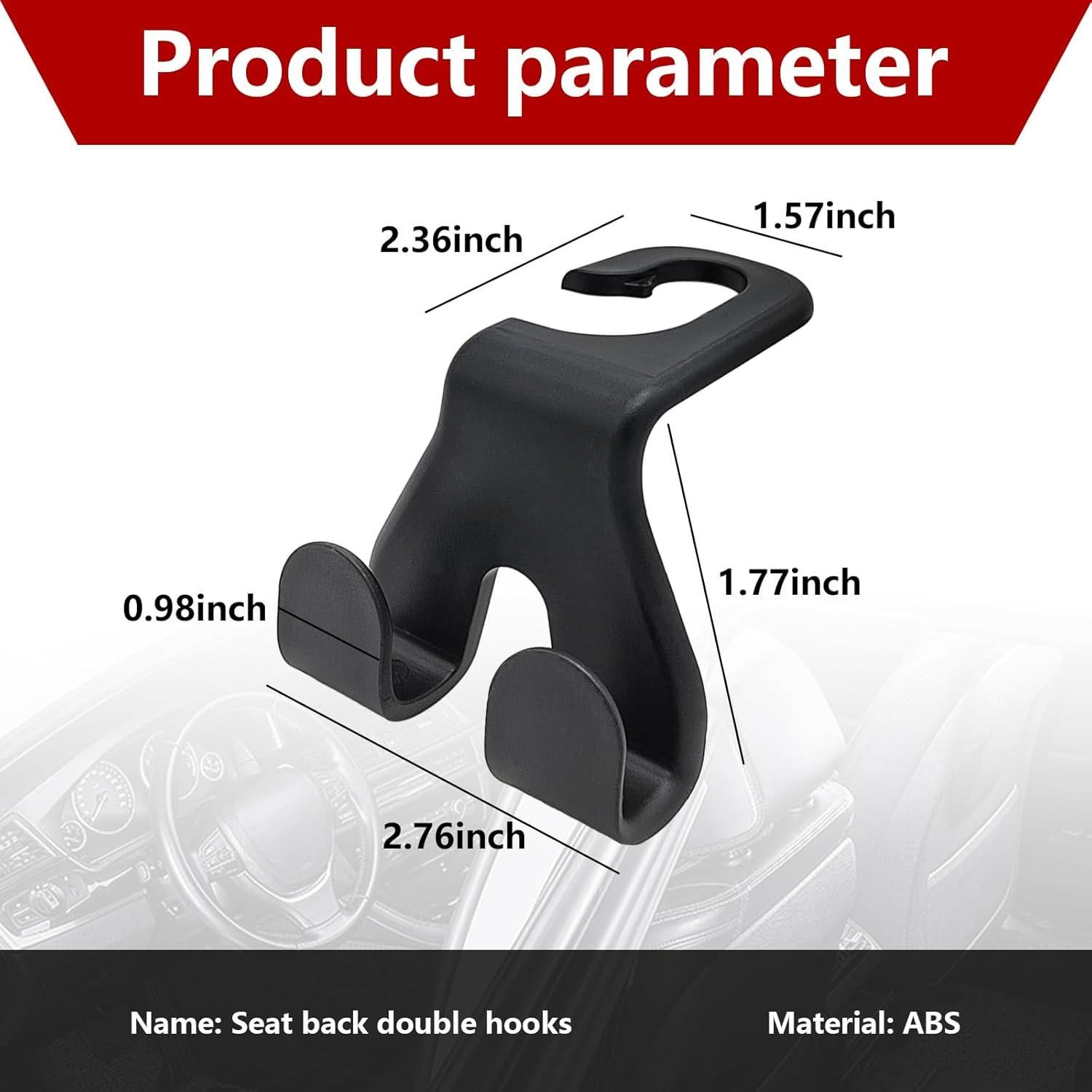 Ganchos para Reposacabezas de Coche Suvnie - 2 PCS Negro