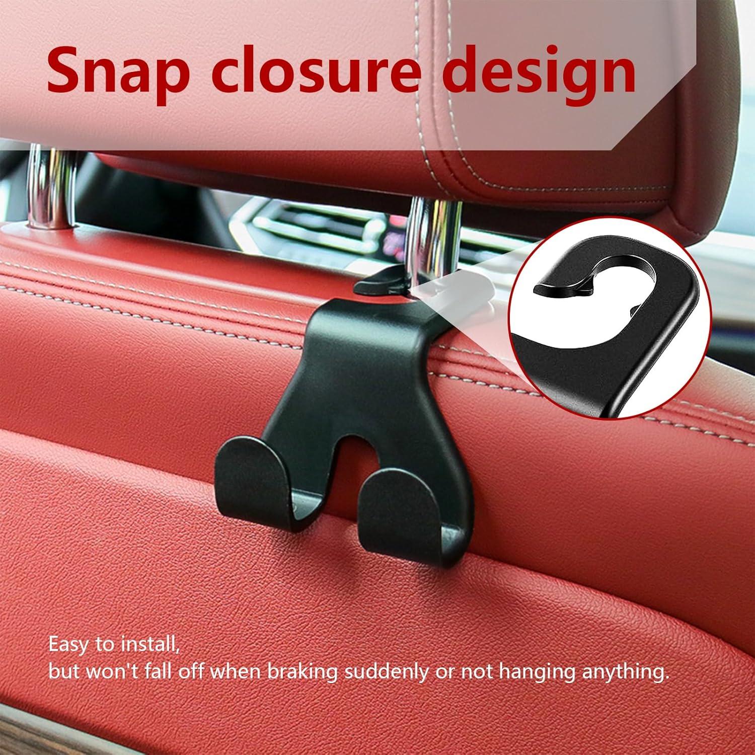 Ganchos para Reposacabezas de Coche Suvnie - 2 PCS Negro