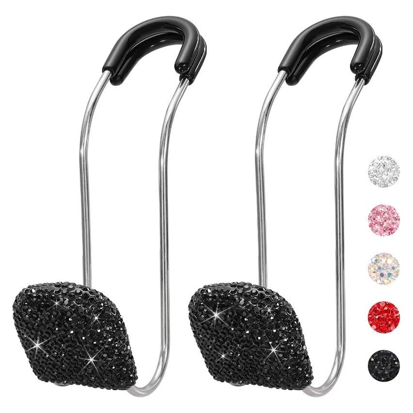 Ganchos para Reposacabezas SAVORI - 2 Piezas Negro Brillante