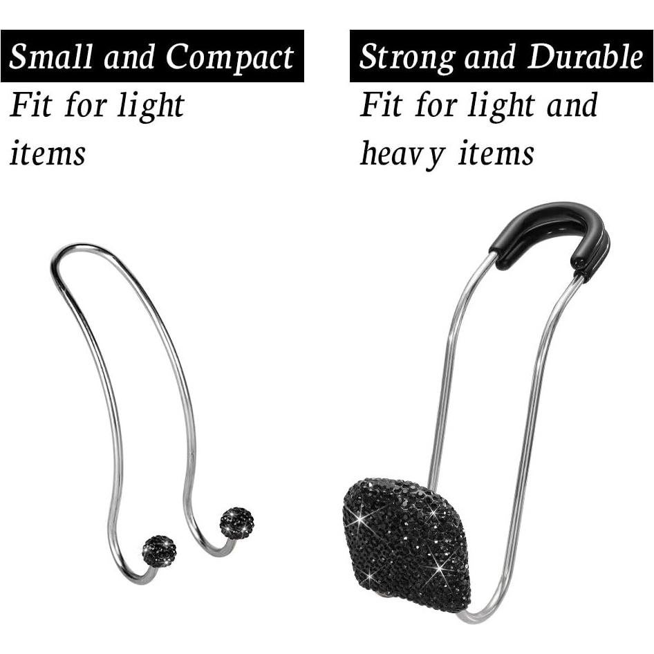 Ganchos para Reposacabezas SAVORI - 2 Piezas Negro Brillante