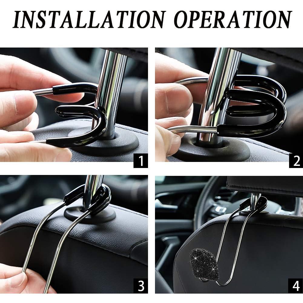 Ganchos para Reposacabezas SAVORI - 2 Piezas Negro Brillante