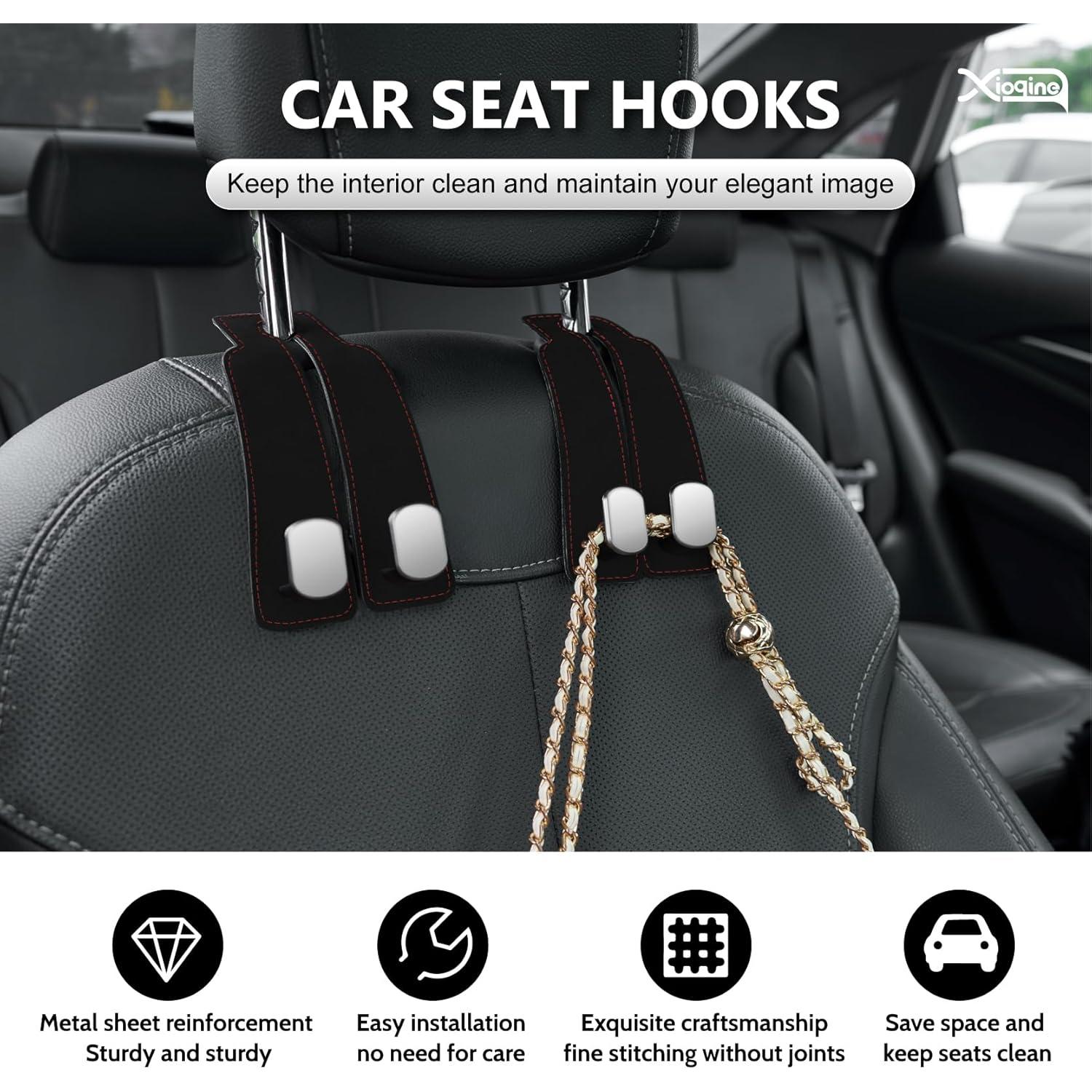 Ganchos para Reposacabezas de Coche XIOQINE - 2 Piezas Negro