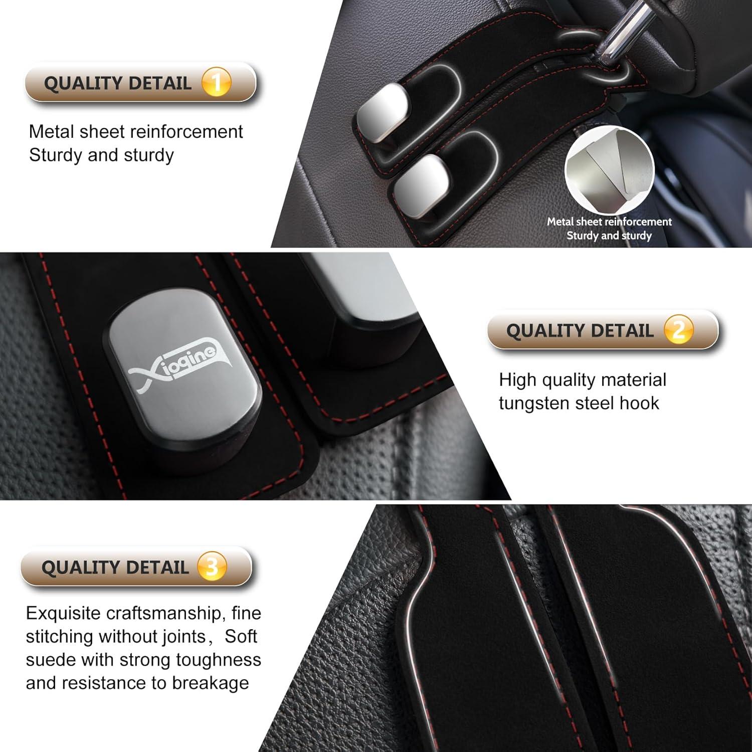 Ganchos para Reposacabezas de Coche XIOQINE - 2 Piezas Negro