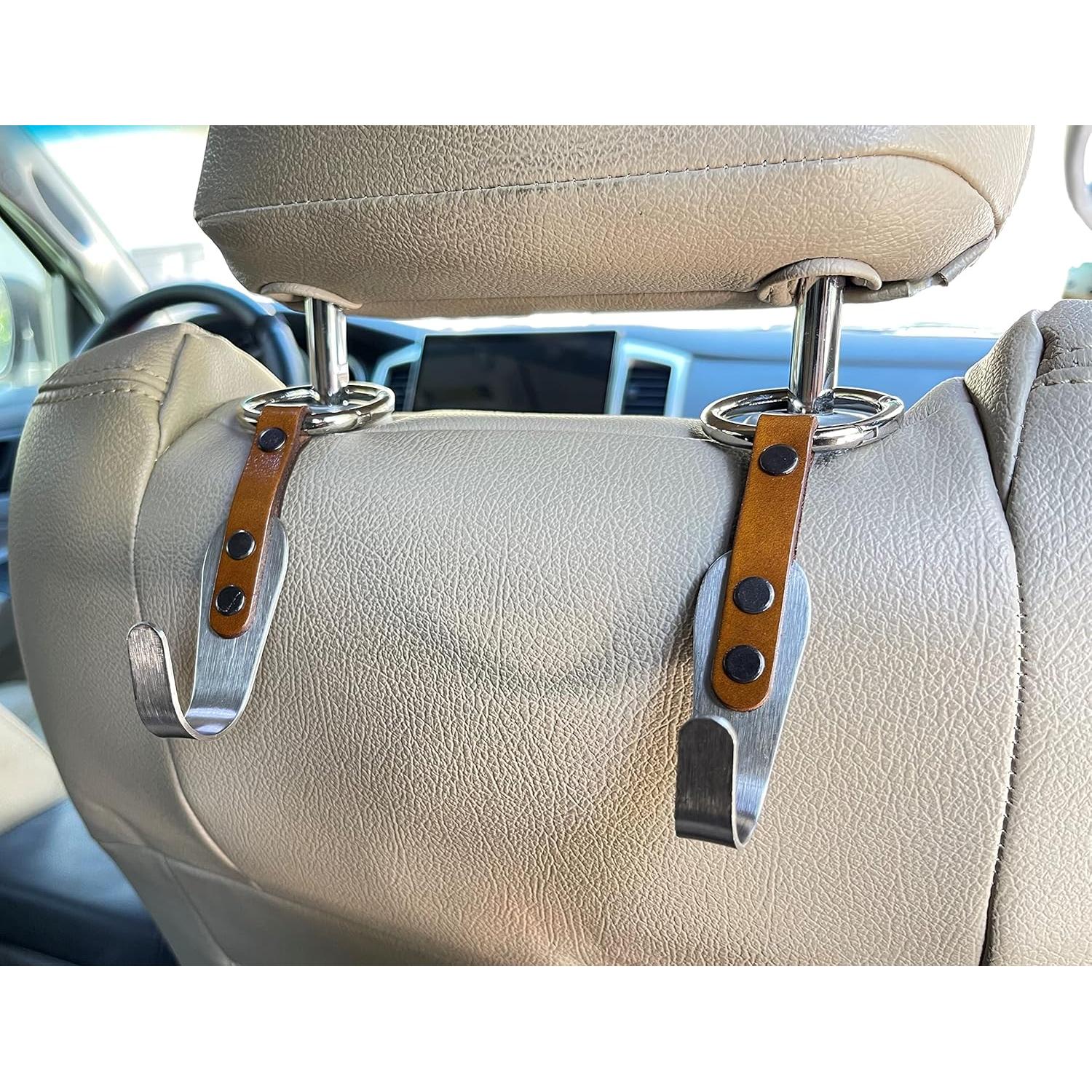 Ganchos para Reposacabezas de Automóvil IQ Labs - 2 Piezas Cuero