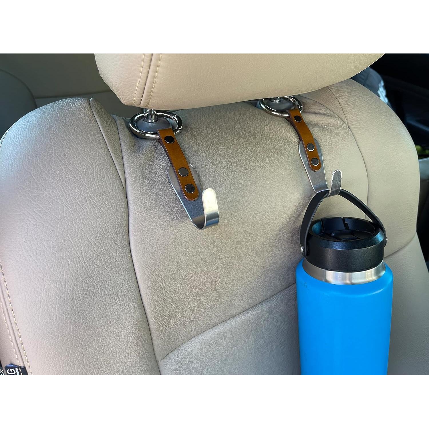 Ganchos para Reposacabezas de Automóvil IQ Labs - 2 Piezas Cuero