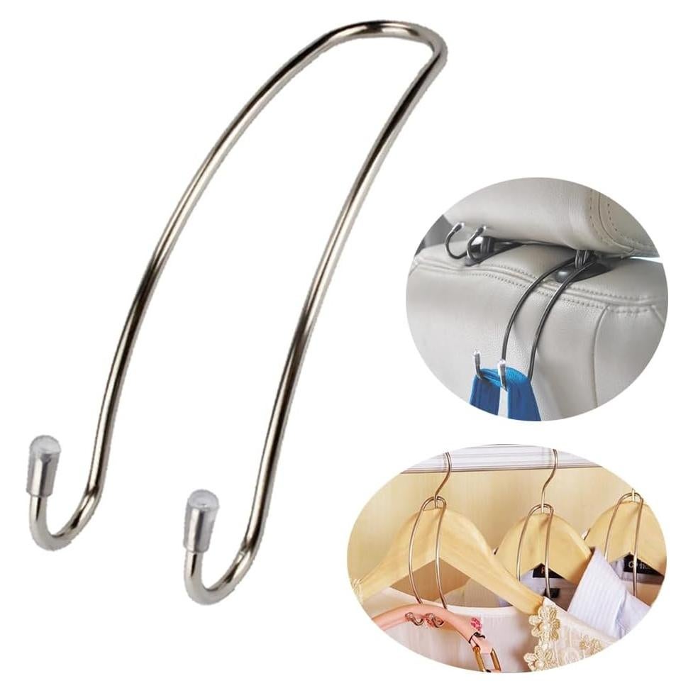 Ganchos para Reposacabezas de Coche Wopanxye - 4 Piezas, Acero Inoxidable