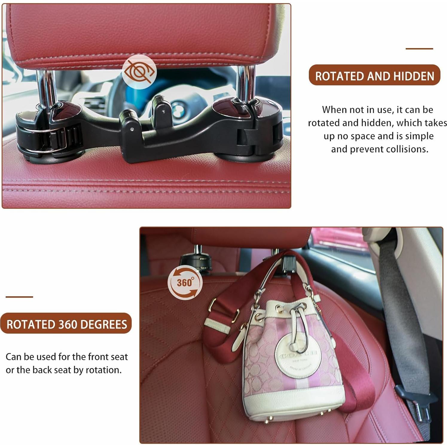 Gancho Oculto 2 en 1 para Reposacabezas de Coche NATUTENT