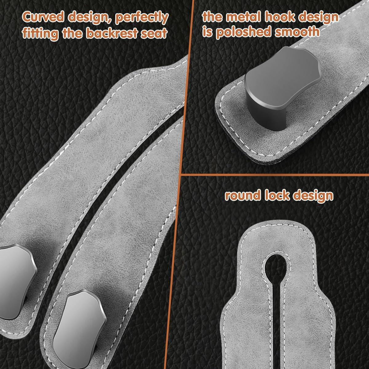 Ganchos Dobles para Respaldo de Asiento de Auto Taefuwr - Gris